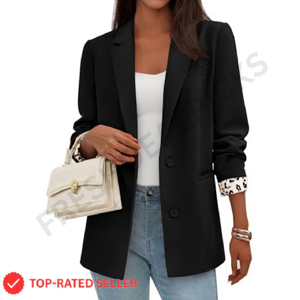 Leopard Lined Blazer Chic Tailored Work Office El… - image 6